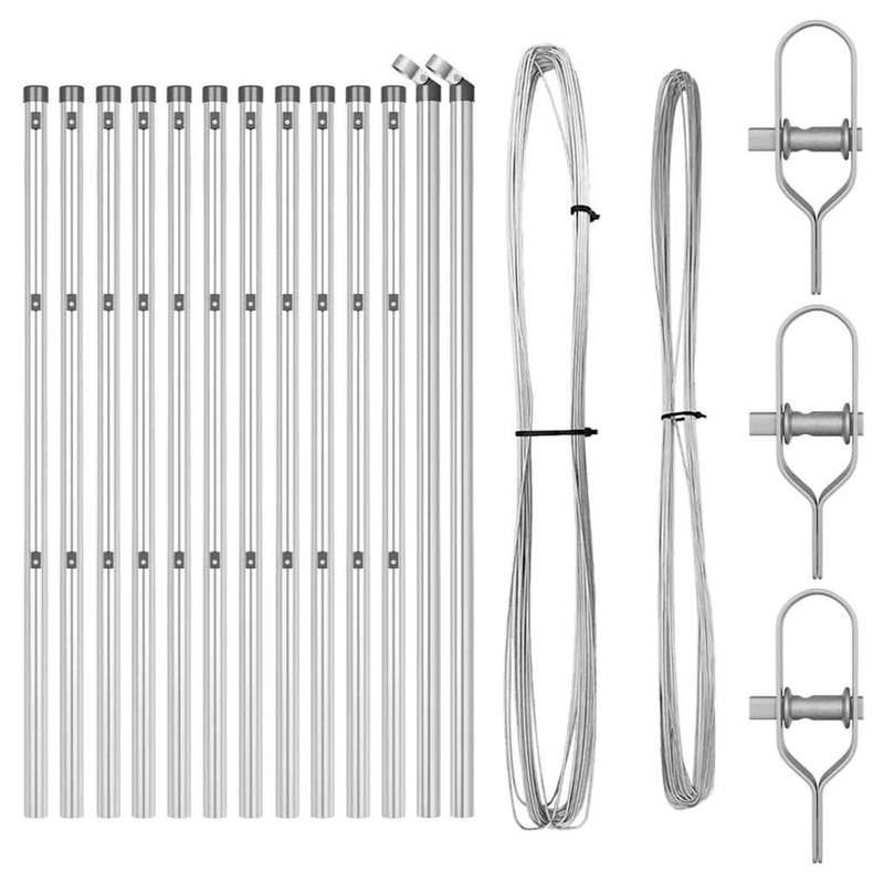 Load image into Gallery viewer, Vidaxl afrasteringspaal 13 pcs zilver staal