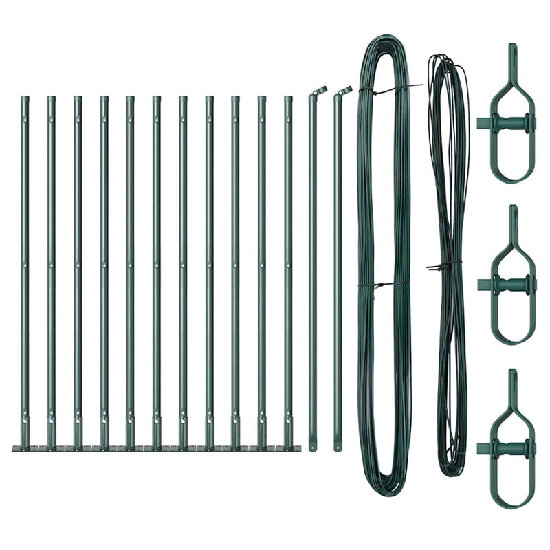 Load image into Gallery viewer, Vidaxl afrasteringspaal 13 pcs groen staal