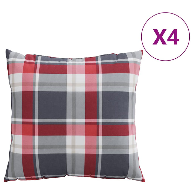 Load image into Gallery viewer, Vidaxl bankkussens 4 stuks rood geruit patroon 40x40 cm stof