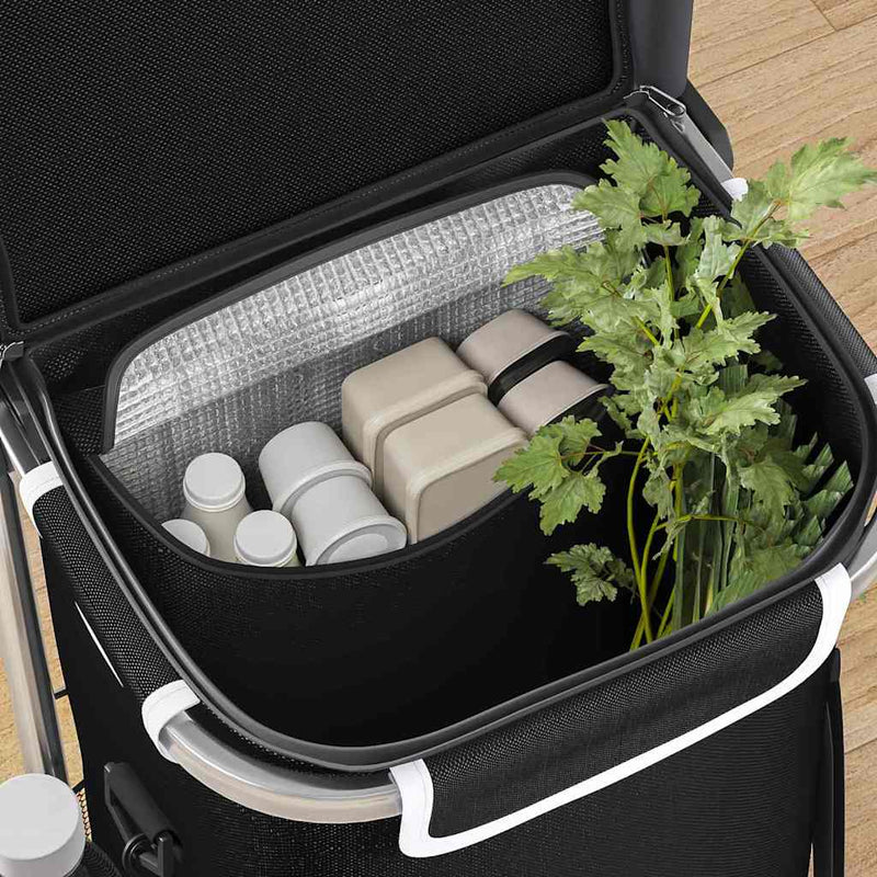 Load image into Gallery viewer, Vidaxl winkel trolley zwart 36,5 x 46,5 x 100,5 cm oxford stof