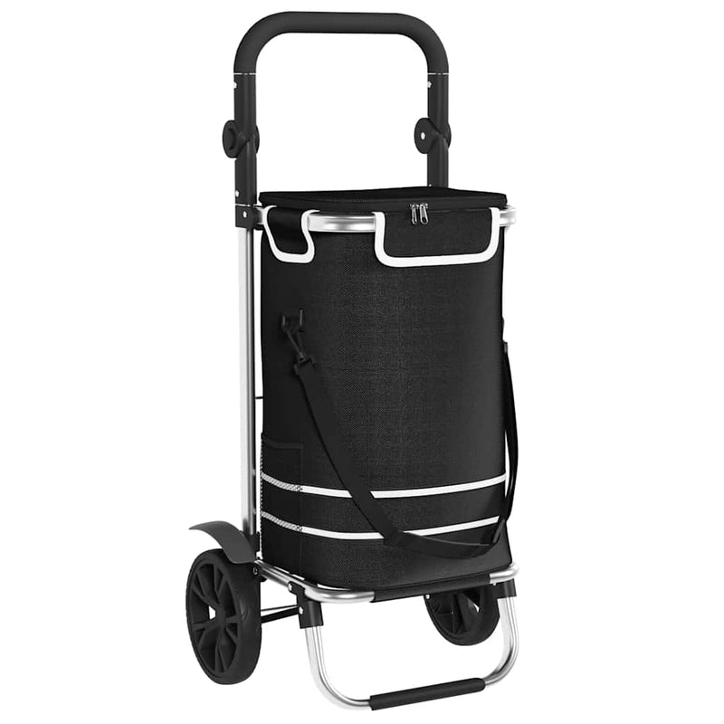 Load image into Gallery viewer, Vidaxl winkel trolley zwart 36,5 x 46,5 x 100,5 cm oxford stof