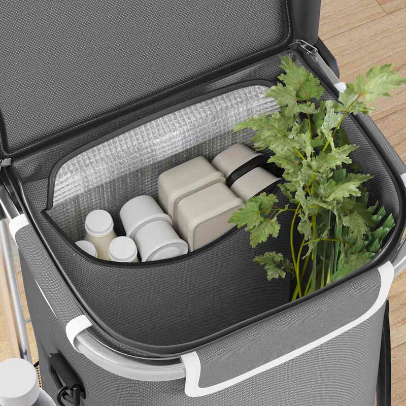 Load image into Gallery viewer, Vidaxl winkel trolley grijs 36,5 x 46,5 x 100,5 cm oxford stof