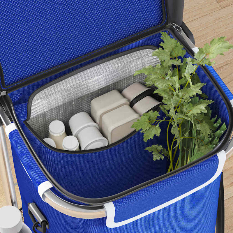 Load image into Gallery viewer, Vidaxl winkel trolley blauw 36,5 x 46,5 x 100,5 cm oxford stof