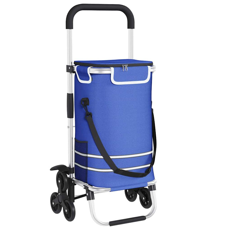 Load image into Gallery viewer, Vidaxl winkel trolley blauw 47 x 39 x 100,5 cm oxford stof