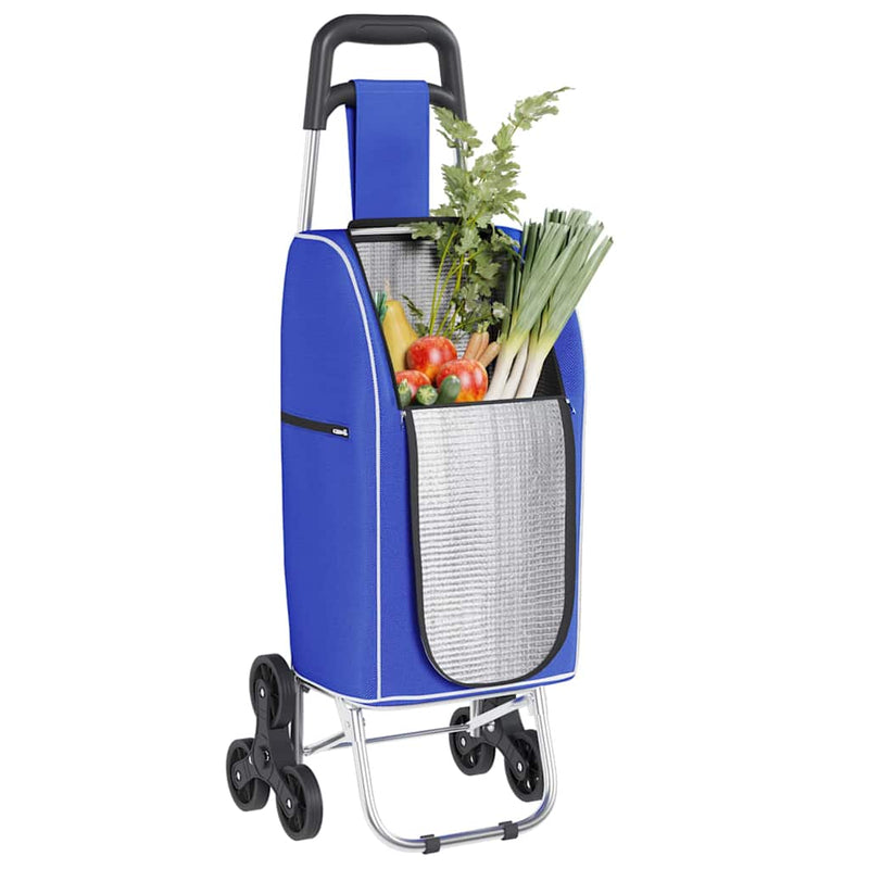 Load image into Gallery viewer, Vidaxl winkel trolley blauw 39,5 x 33 x 93 cm oxford stof