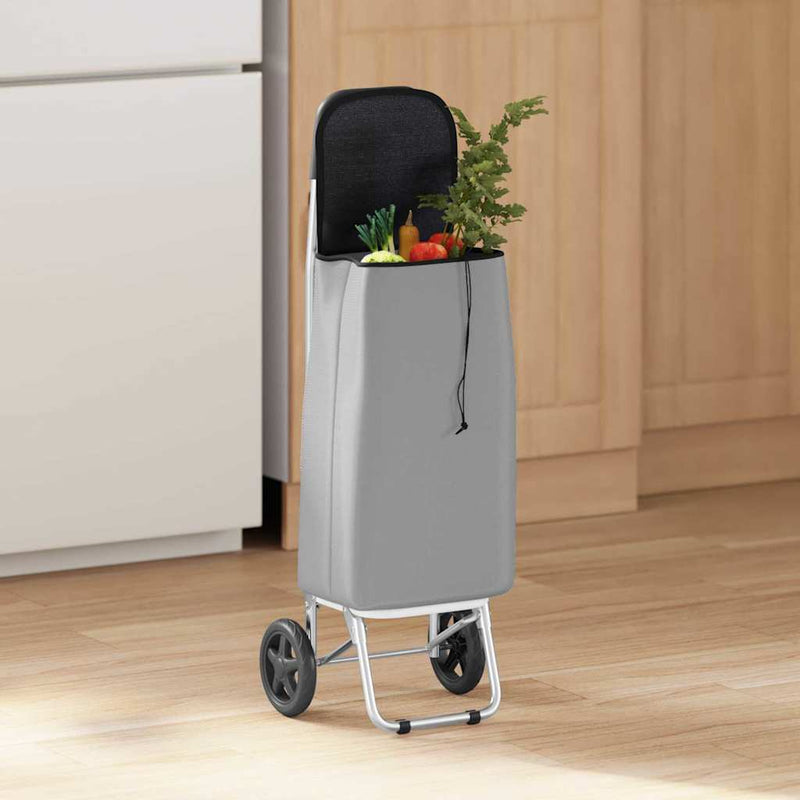 Load image into Gallery viewer, Vidaxl winkel trolley grijs 35 x 28 x 92 cm oxford stof