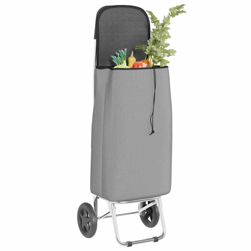 Load image into Gallery viewer, Vidaxl winkel trolley grijs 35 x 28 x 92 cm oxford stof