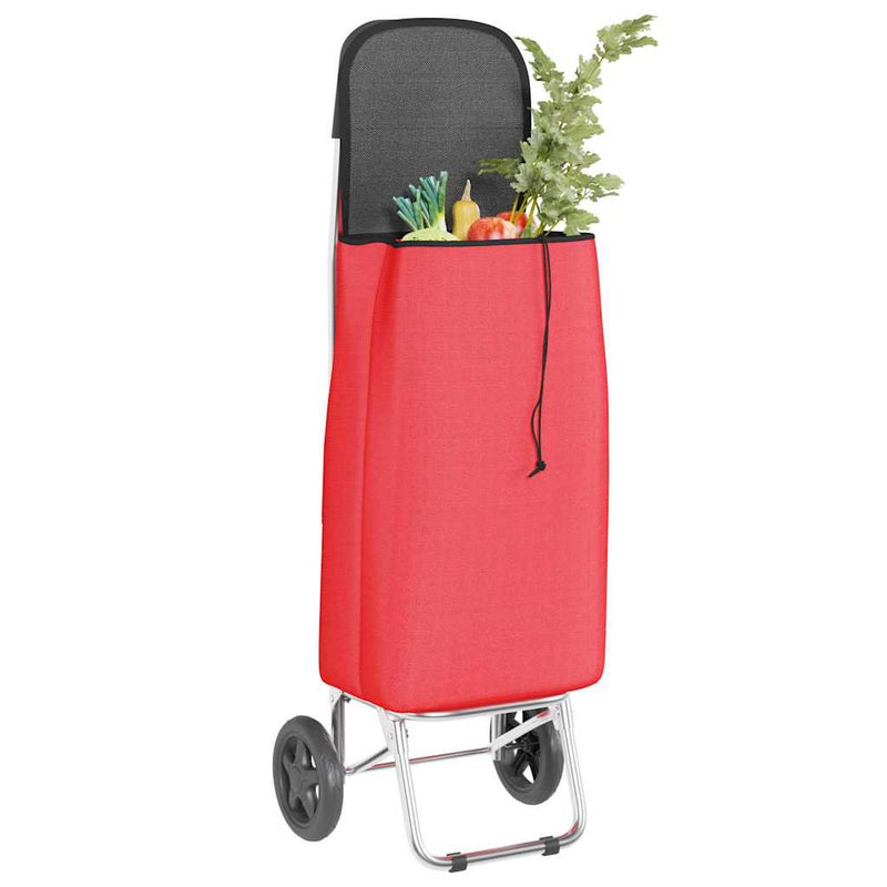 Load image into Gallery viewer, Vidaxl winkel trolley rood 35 x 28 x 92 cm oxford stof