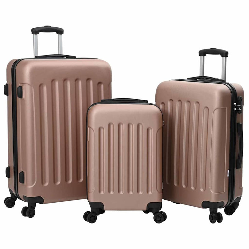 Load image into Gallery viewer, Vidaxl koffer met slot 3 pcs rose gold 50 x 31 x 78 cm abs kunststof