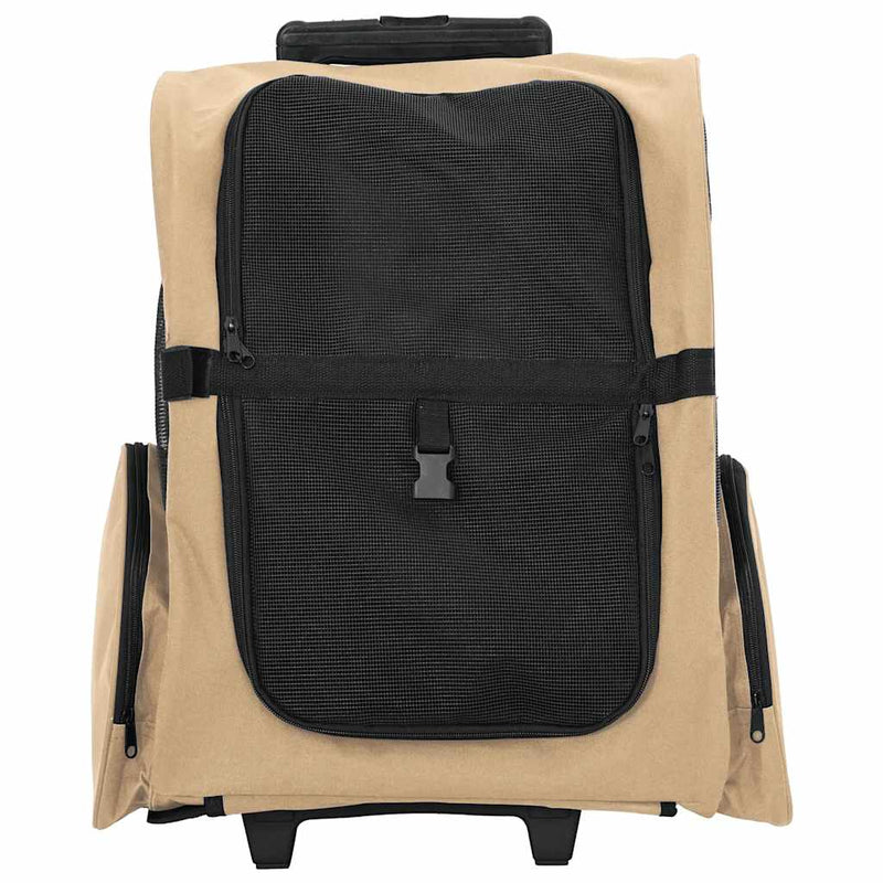 Load image into Gallery viewer, Vidaxl huisdierentrolley 3-in-1 48x32x(57-106) cm oxford stof zandkleurig