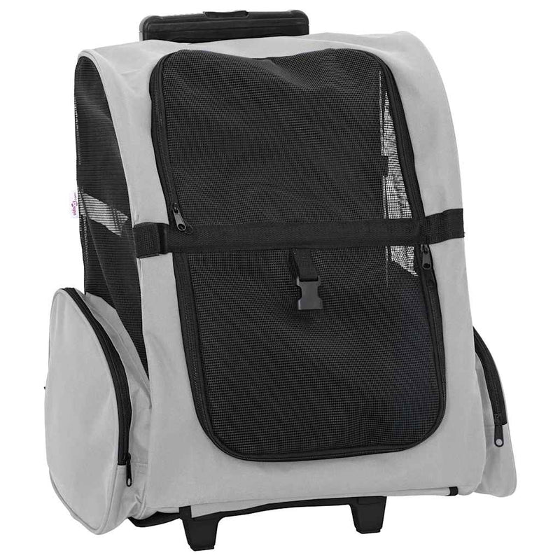 Load image into Gallery viewer, Vidaxl huisdierentrolley 3-in-1 48x32x(57-106) cm oxford stof grijs