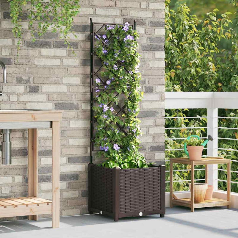 Load image into Gallery viewer, Vidaxl tuin bloempot bruin 40 x 40 x 143 cm staal
