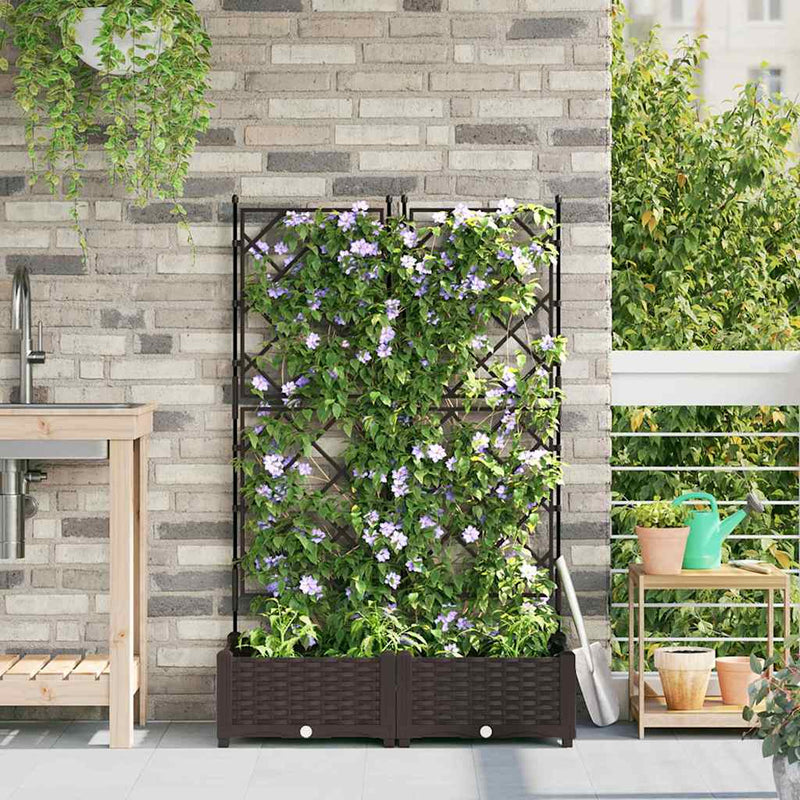 Load image into Gallery viewer, Vidaxl tuin bloempot 2 pcs bruin 80 x 40 x 125,5 cm staal