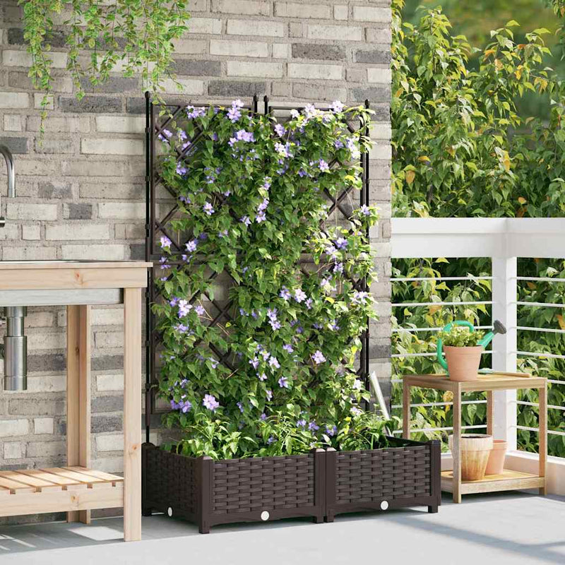 Load image into Gallery viewer, Vidaxl tuin bloempot 2 pcs bruin 80 x 40 x 125,5 cm staal