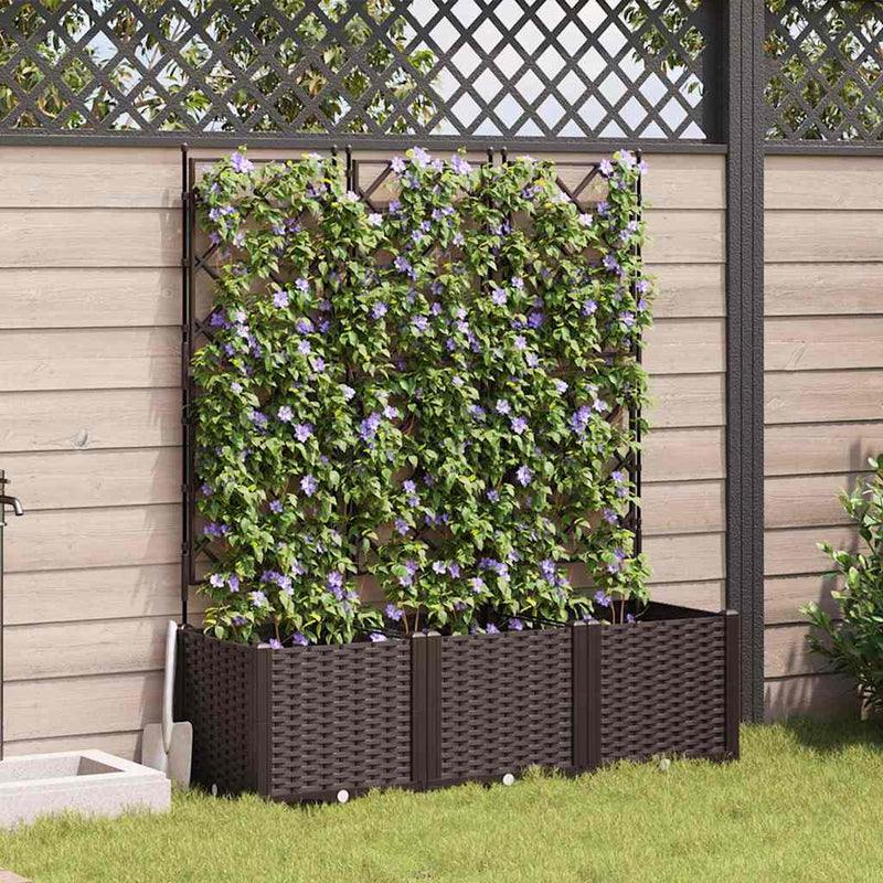 Load image into Gallery viewer, Vidaxl tuin bloempot 3 pcs bruin 120 x 40 x 143 cm staal