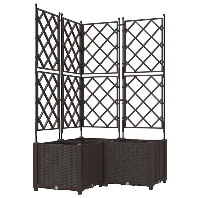 Load image into Gallery viewer, Vidaxl tuin bloempot 3 pcs bruin 80 x 80 x 143 cm staal