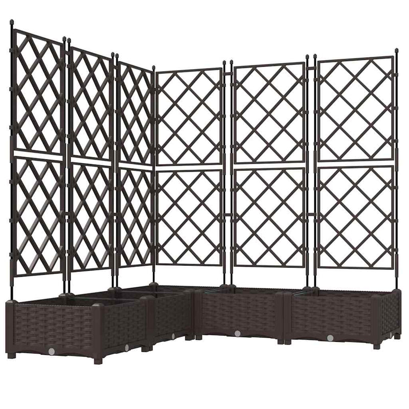 Load image into Gallery viewer, Vidaxl tuin bloempot 5 pcs bruin 120 x 120 x 125,5 cm staal