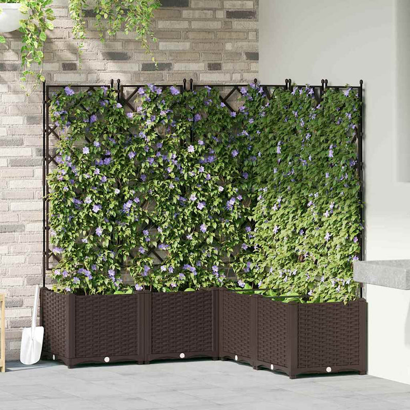 Load image into Gallery viewer, Vidaxl tuin bloempot 5 pcs bruin 120 x 120 x 143 cm staal