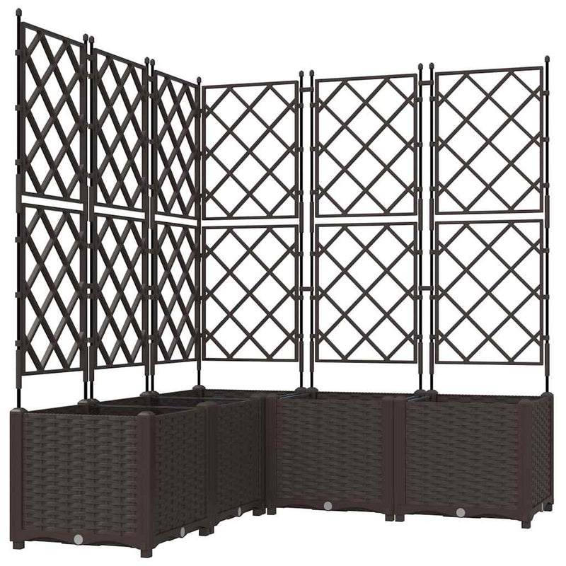 Load image into Gallery viewer, Vidaxl tuin bloempot 5 pcs bruin 120 x 120 x 143 cm staal