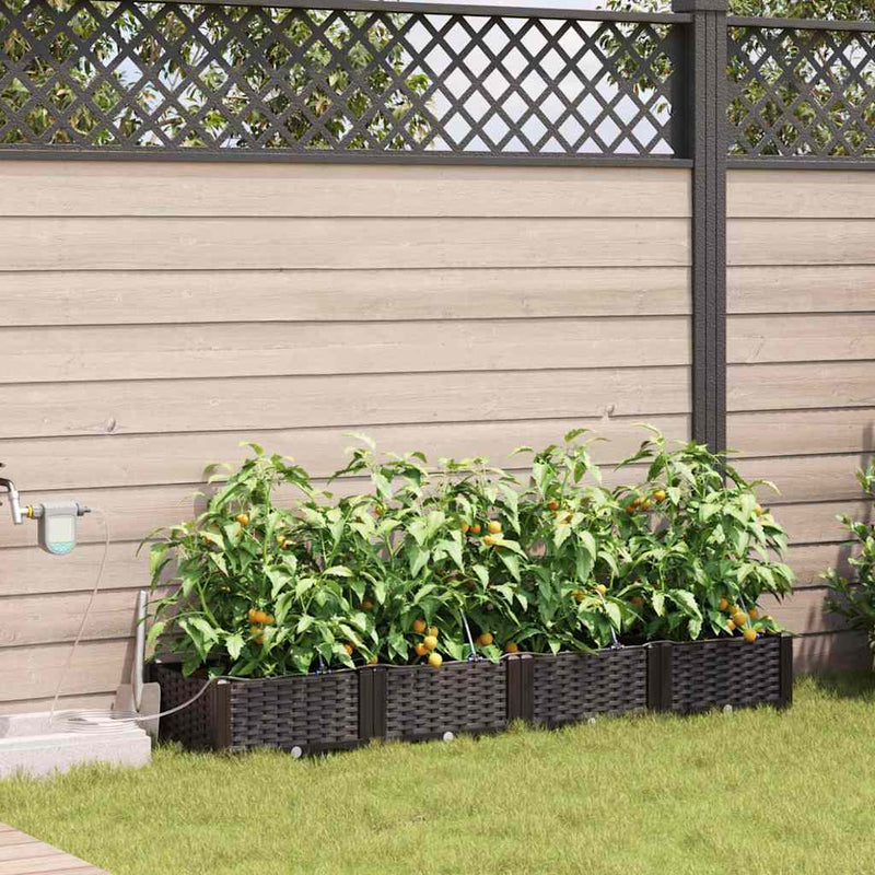 Load image into Gallery viewer, Vidaxl tuin bloempot 4 pcs bruin staal