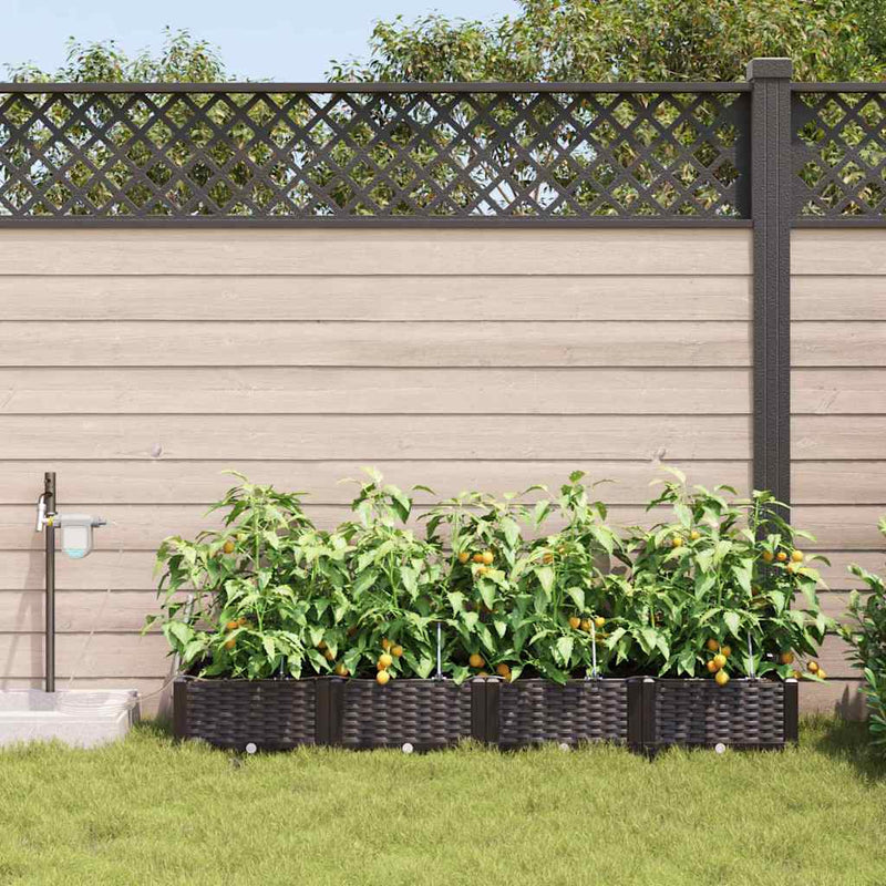 Load image into Gallery viewer, Vidaxl tuin bloempot 4 pcs bruin staal