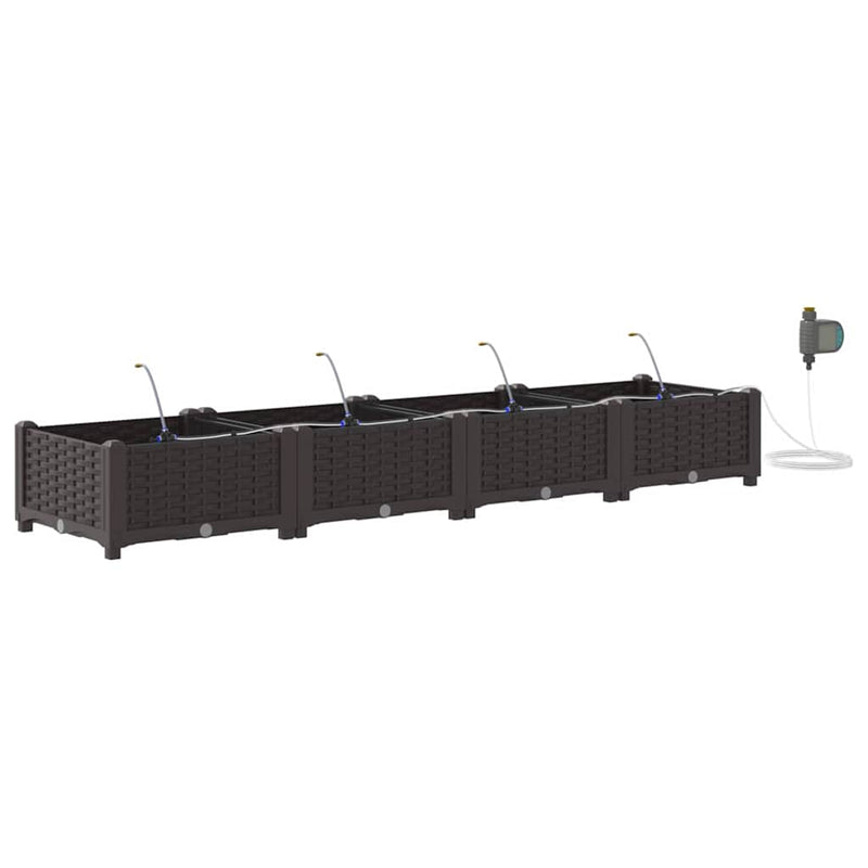 Load image into Gallery viewer, Vidaxl tuin bloempot 4 pcs bruin staal