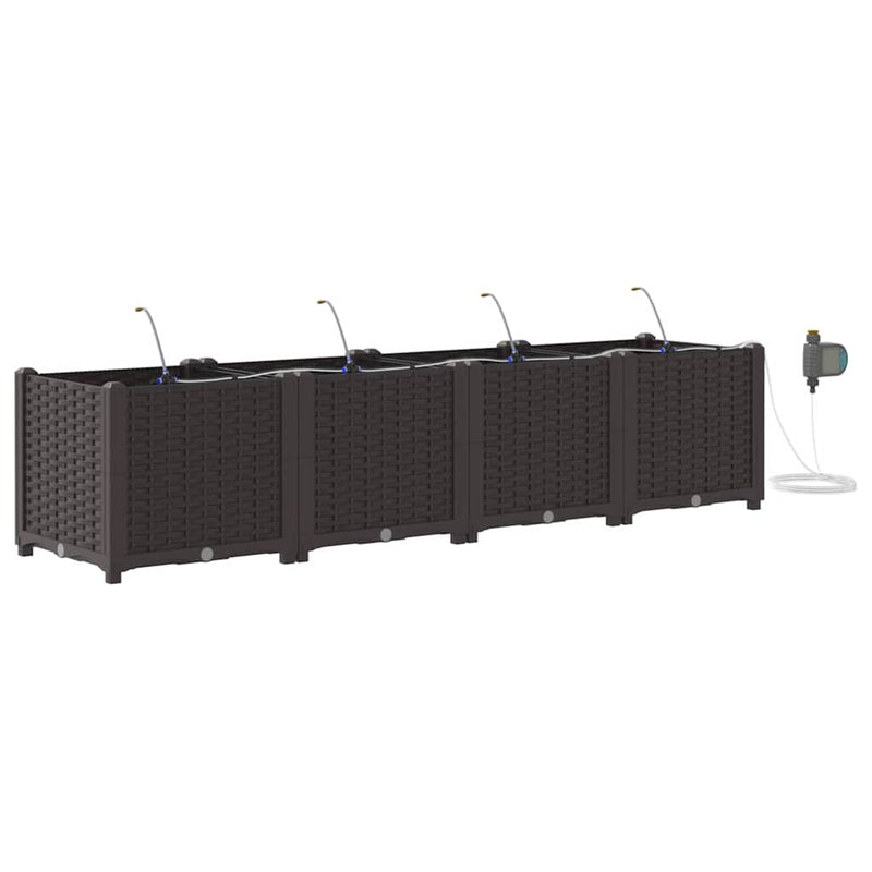 Load image into Gallery viewer, Vidaxl tuin bloempot 4 pcs bruin staal