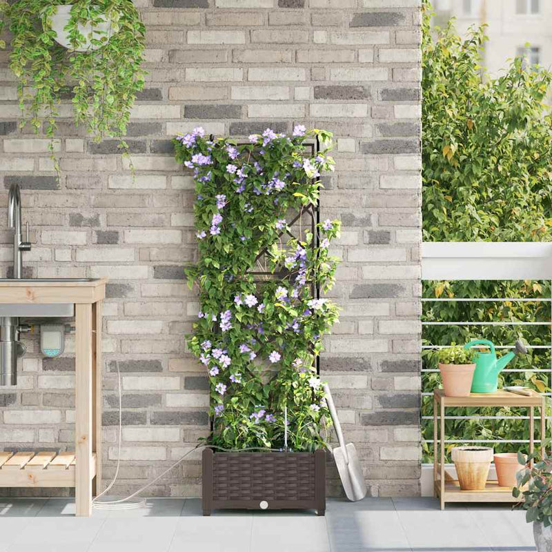 Load image into Gallery viewer, Vidaxl tuin bloempot bruin 40 x 40 x 126 cm staal