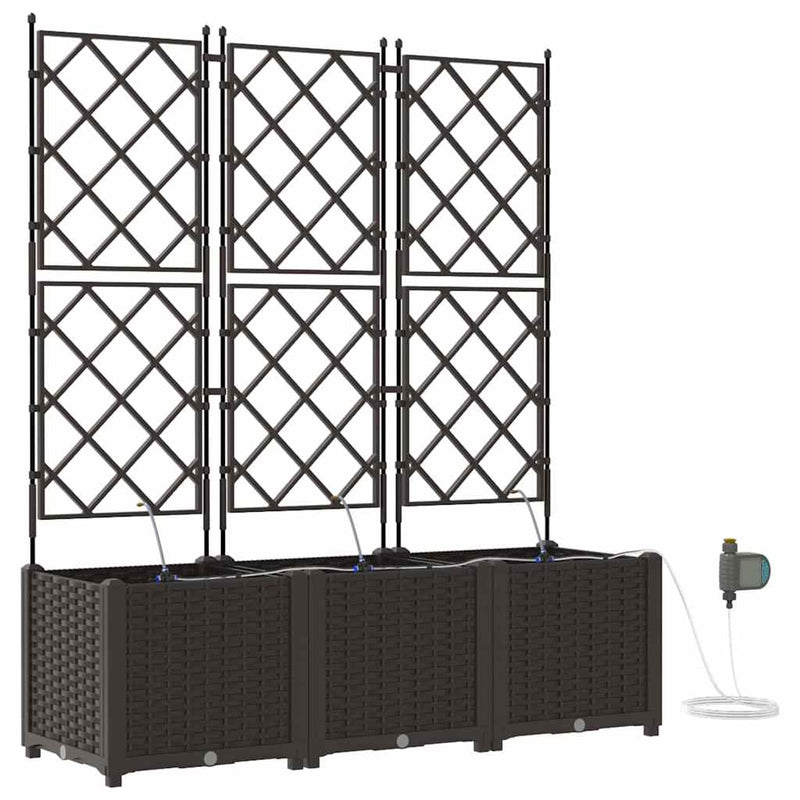 Load image into Gallery viewer, Vidaxl tuin bloempot 3 pcs bruin staal