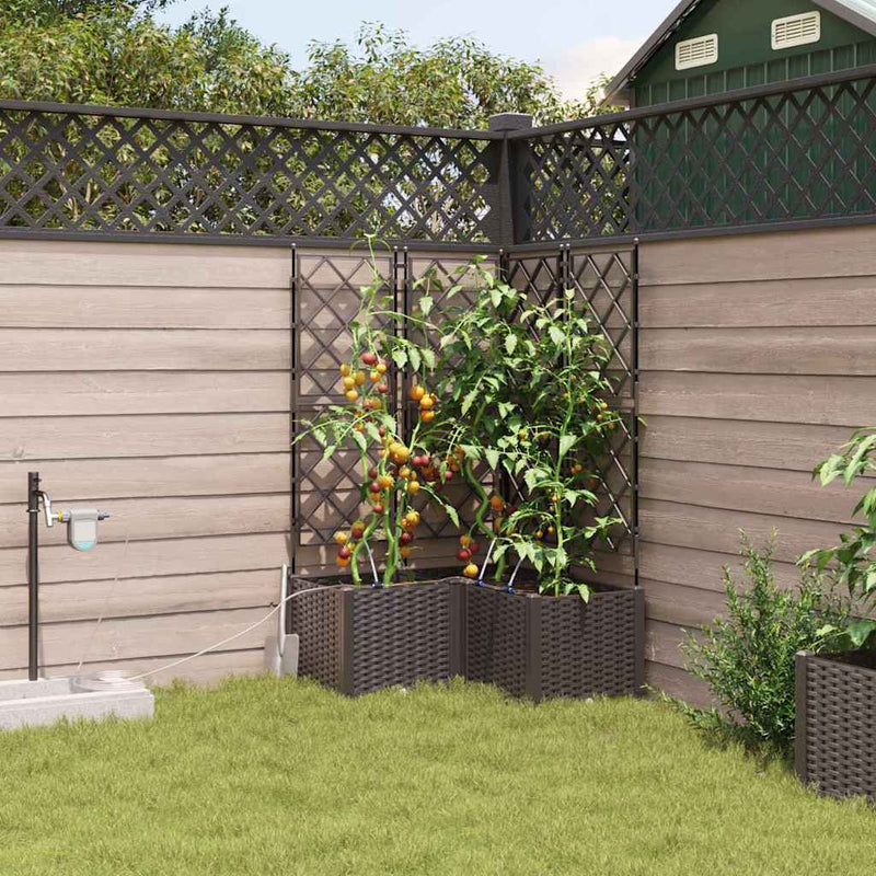 Load image into Gallery viewer, Vidaxl tuin bloempot 3 pcs bruin staal