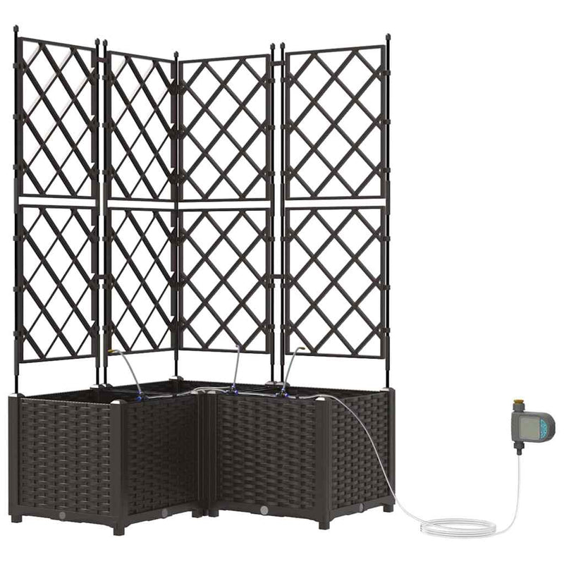 Load image into Gallery viewer, Vidaxl tuin bloempot 3 pcs bruin staal