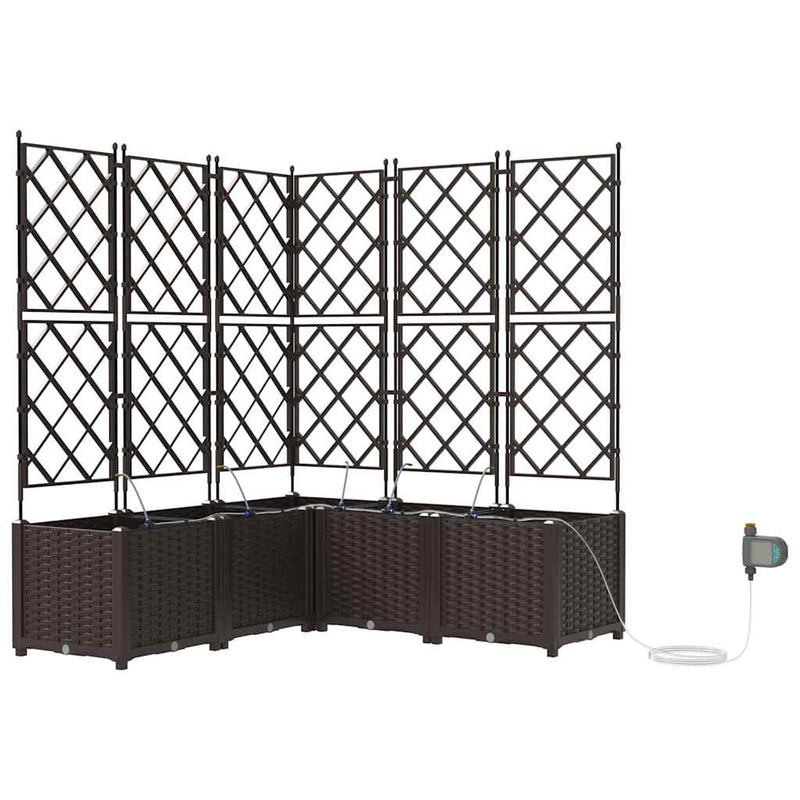 Load image into Gallery viewer, Vidaxl tuin bloempot 5 pcs bruin staal