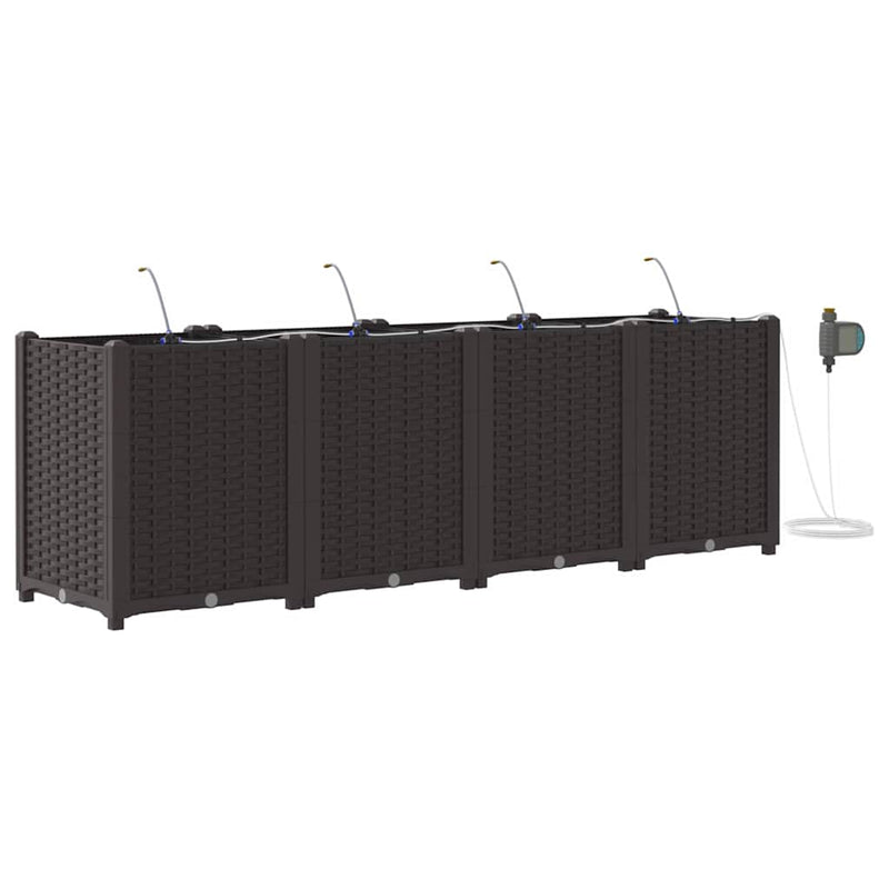 Load image into Gallery viewer, Vidaxl tuin bloempot 4 pcs bruin staal