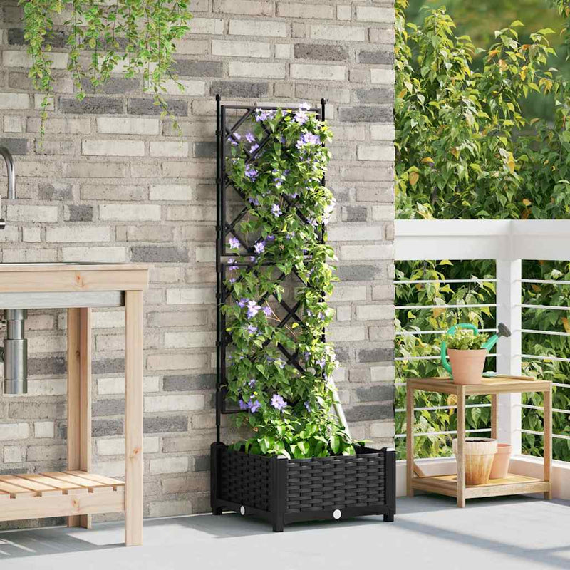 Load image into Gallery viewer, Vidaxl tuin bloempot zwart 40 x 40 x 125,5 cm staal