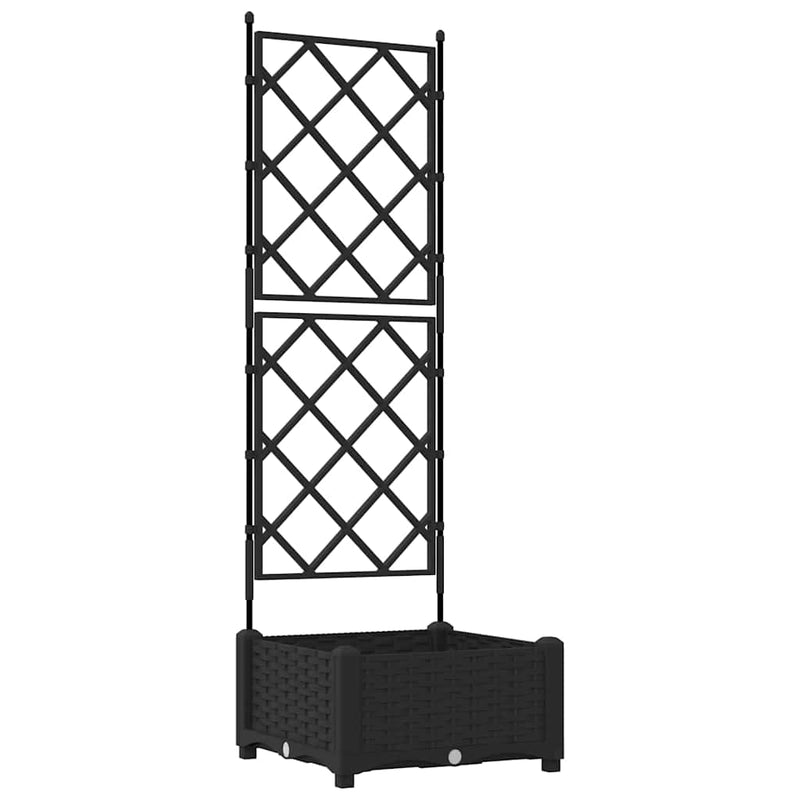 Load image into Gallery viewer, Vidaxl tuin bloempot zwart 40 x 40 x 125,5 cm staal