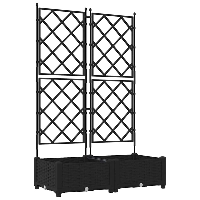 Load image into Gallery viewer, Vidaxl tuin bloempot 2 pcs zwart 80 x 40 x 125,5 cm staal