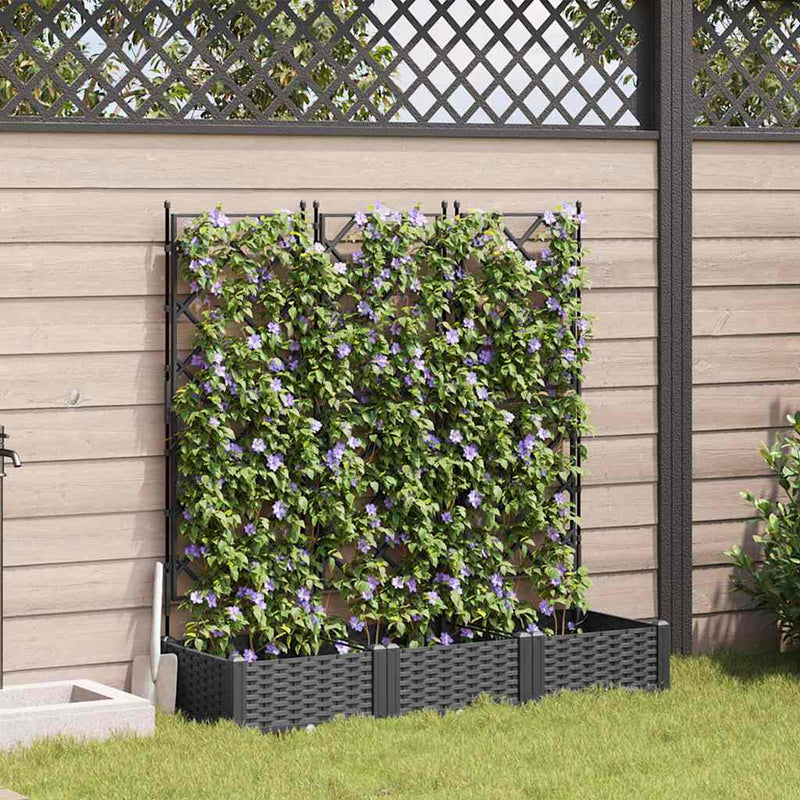 Load image into Gallery viewer, Vidaxl tuin bloempot 3 pcs zwart 120 x 40 x 125,5 cm staal