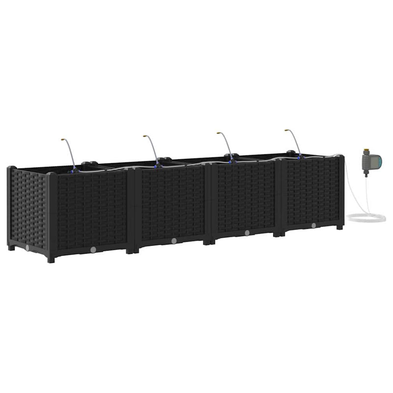 Load image into Gallery viewer, Vidaxl tuin bloempot 4 pcs zwart staal