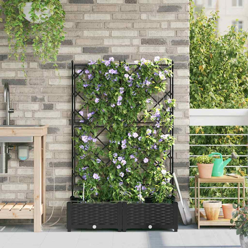 Load image into Gallery viewer, Vidaxl tuin bloempot 2 pcs zwart staal