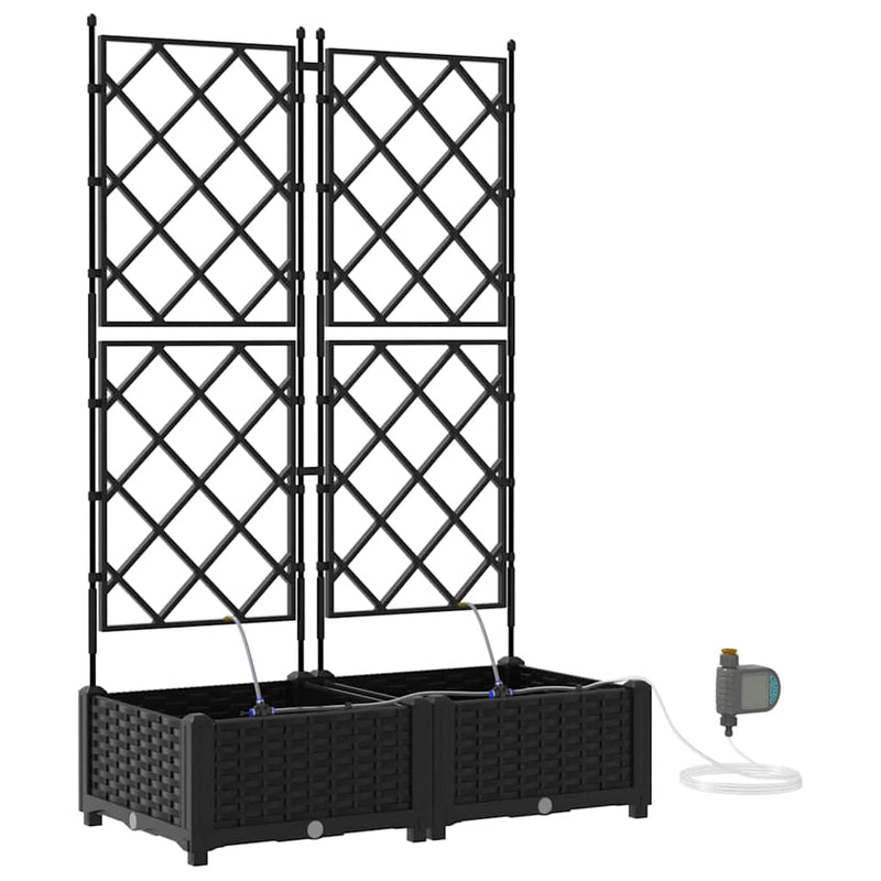 Load image into Gallery viewer, Vidaxl tuin bloempot 2 pcs zwart staal