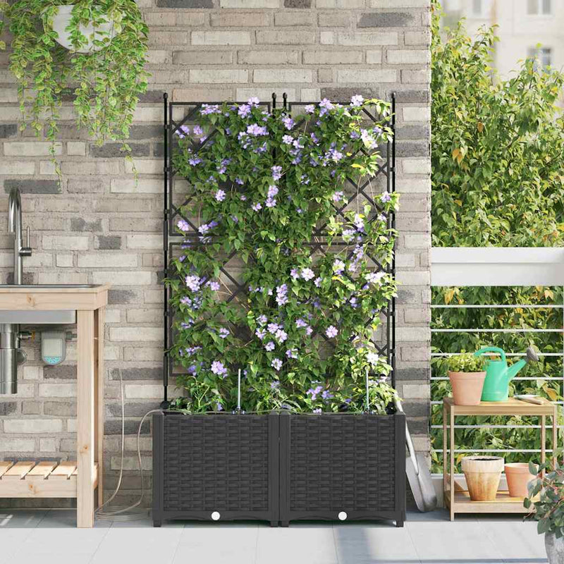 Load image into Gallery viewer, Vidaxl tuin bloempot 2 pcs zwart staal