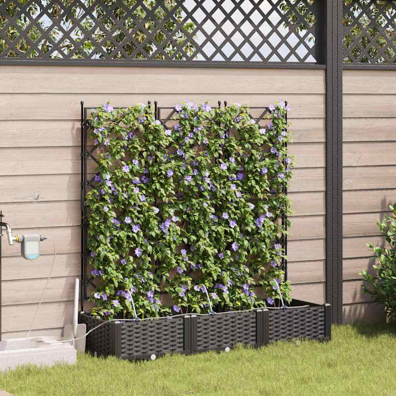 Load image into Gallery viewer, Vidaxl tuin bloempot 3 pcs zwart staal