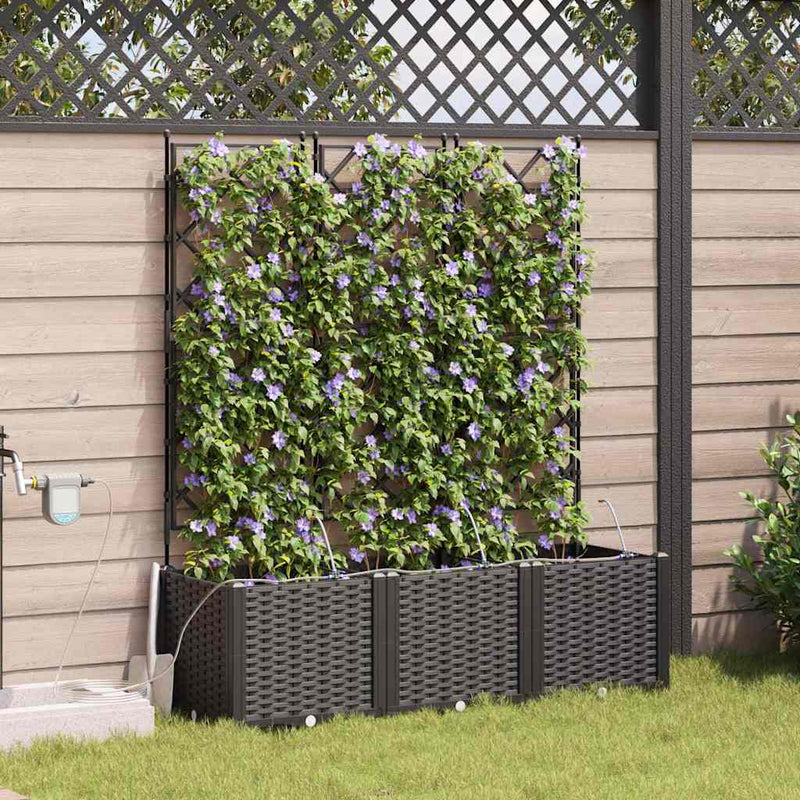 Load image into Gallery viewer, Vidaxl tuin bloempot 3 pcs zwart staal