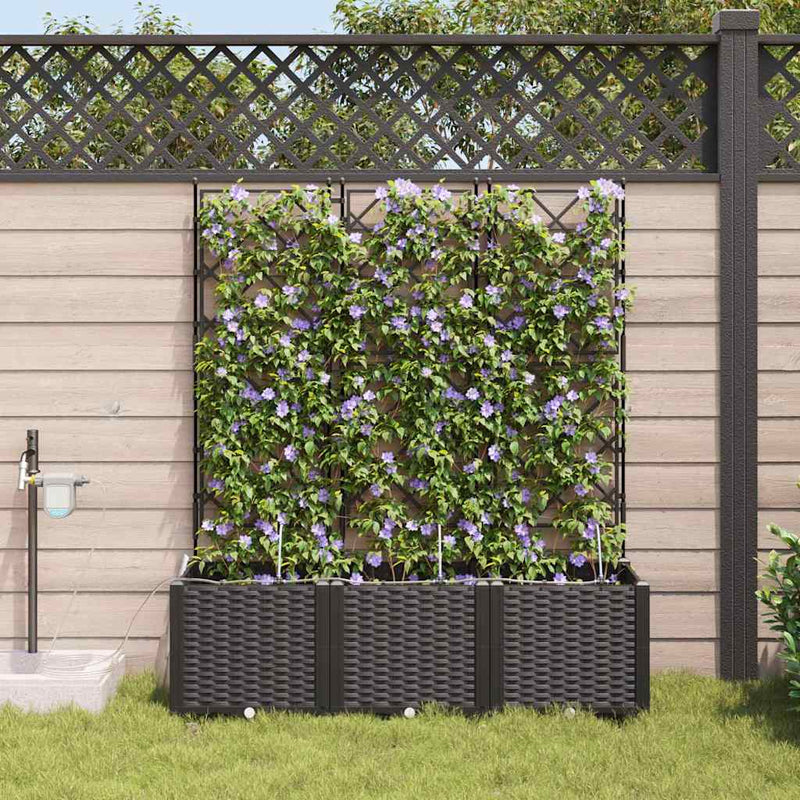 Load image into Gallery viewer, Vidaxl tuin bloempot 3 pcs zwart staal
