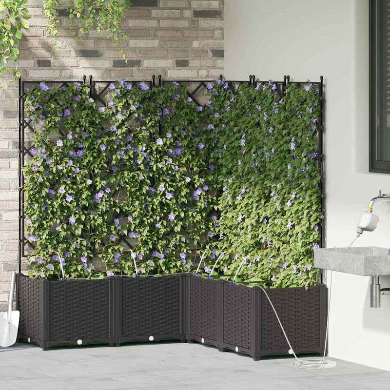 Load image into Gallery viewer, Vidaxl tuin bloempot 5 pcs zwart staal