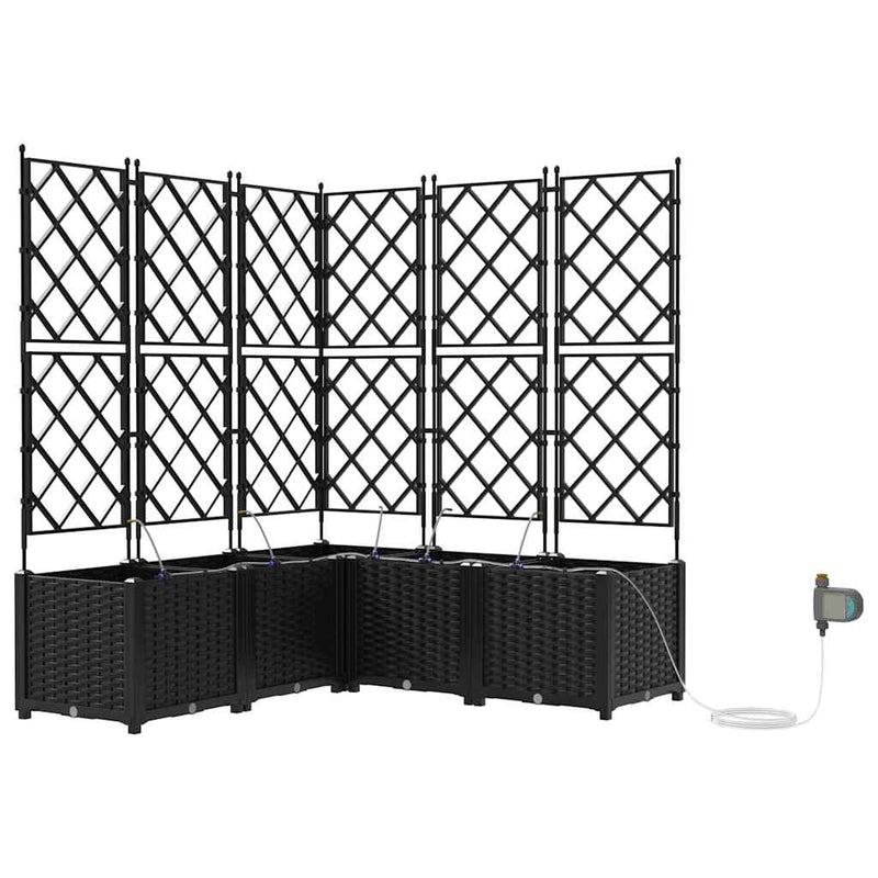 Load image into Gallery viewer, Vidaxl tuin bloempot 5 pcs zwart staal
