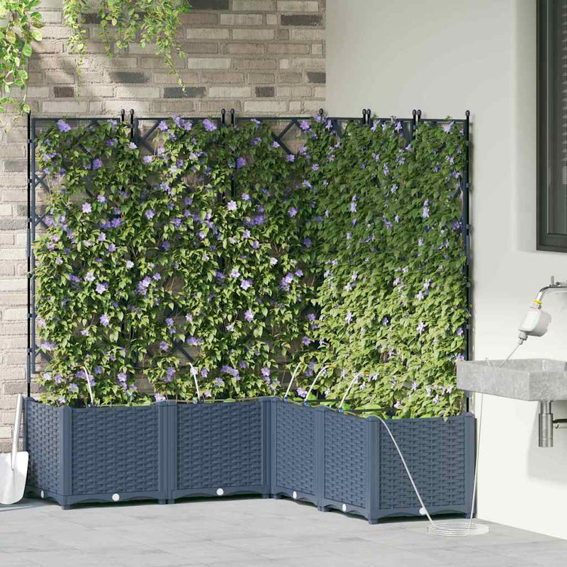 Load image into Gallery viewer, Vidaxl tuin bloempot grijs 40 x 40 x 125,5 cm staal