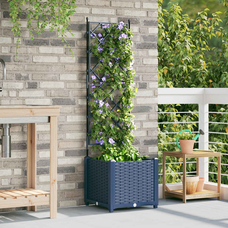Load image into Gallery viewer, Vidaxl tuin bloempot grijs 40 x 40 x 143 cm staal