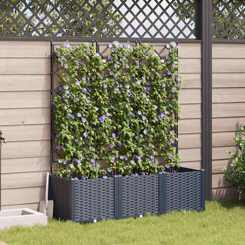 Load image into Gallery viewer, Vidaxl tuin bloempot 3 pcs grijs 120 x 40 x 143 cm staal