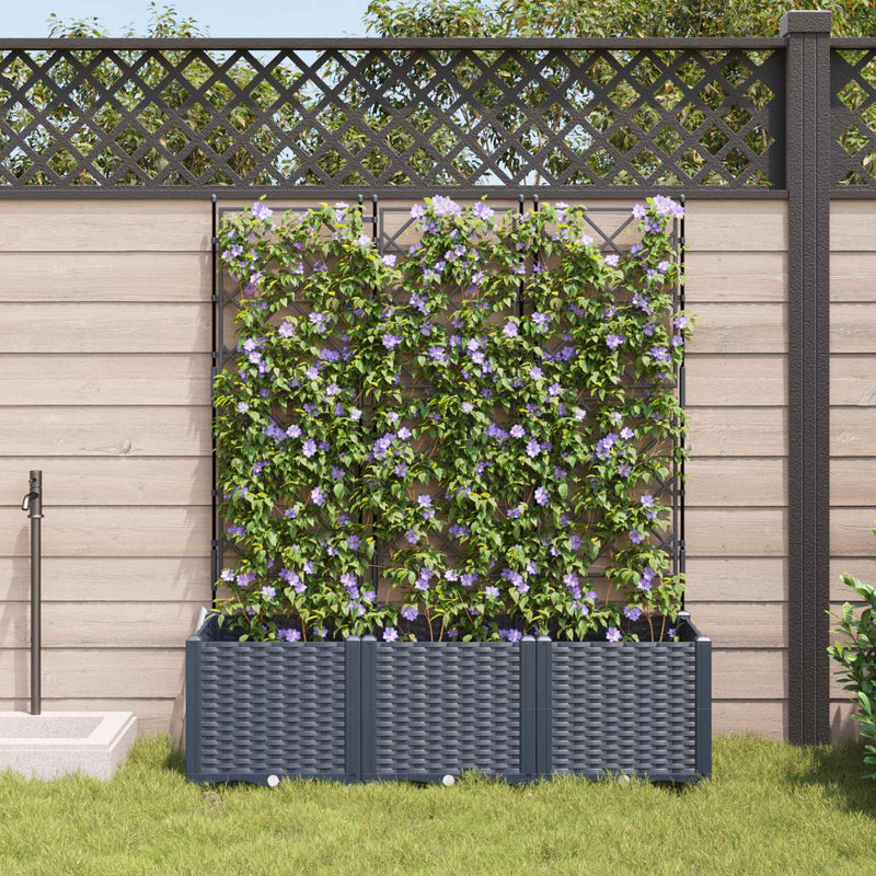 Load image into Gallery viewer, Vidaxl tuin bloempot 3 pcs grijs 120 x 40 x 143 cm staal